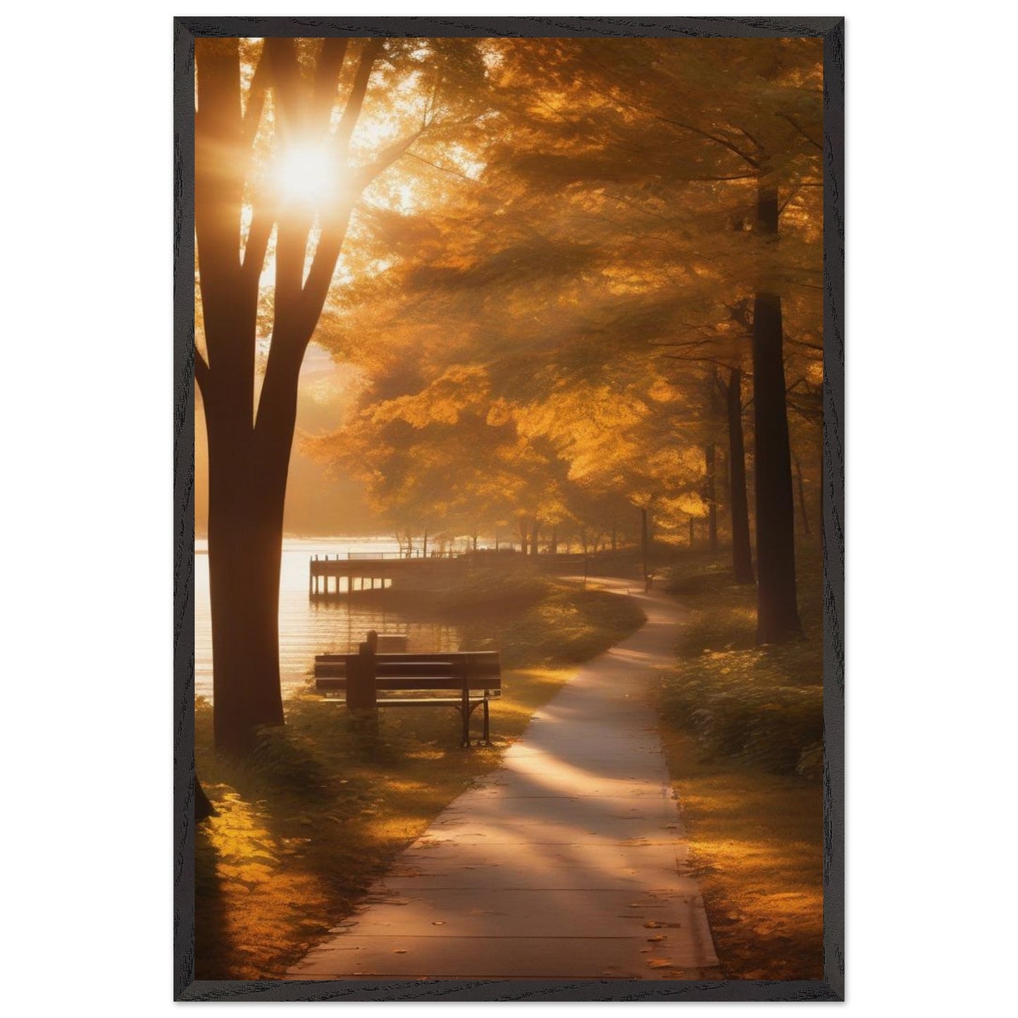 A stunning ocher wall art photograph of a natural spot in the city bringing a sense of joy and calm to any space. Poster. Frame.