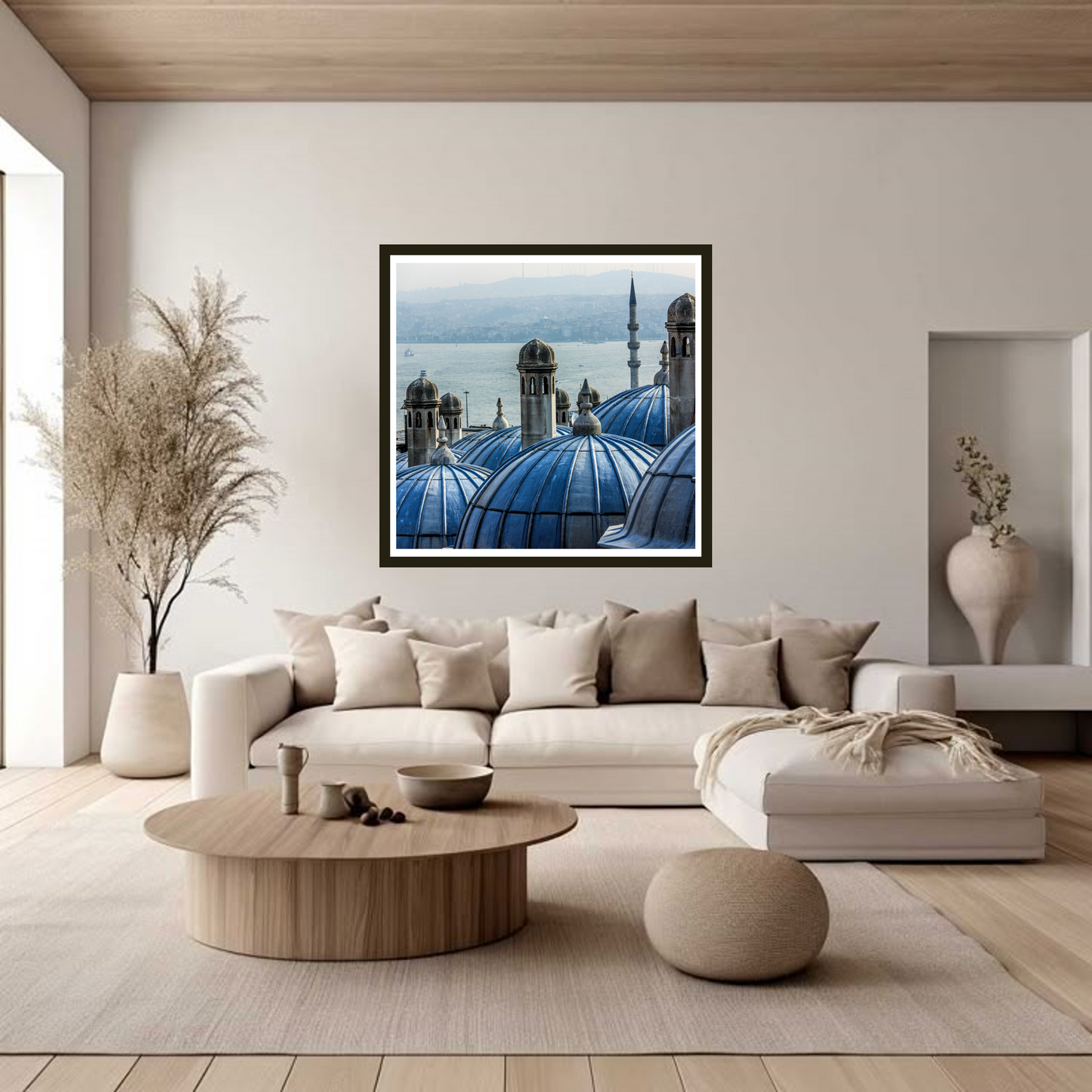 Domes – Fine Art Photography of Serene Blue Architecture Overlooking the Sea