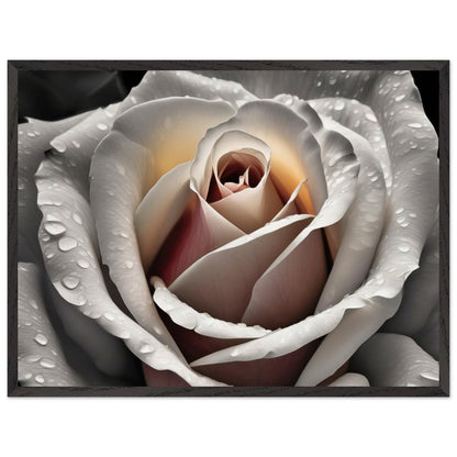 A fine art illustrationof a white rose giving a warmth and calming touch to any space. Customized size and premium poster and frame.