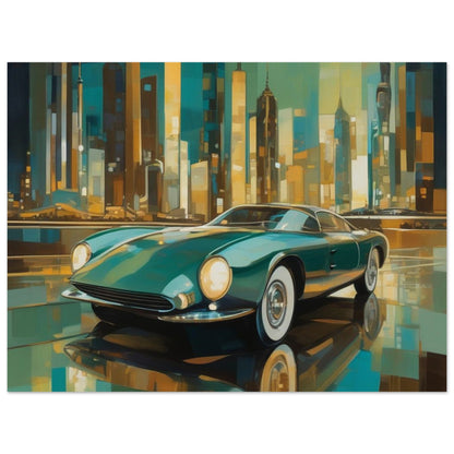 A captivating artwork intertwines the beauty of urban landscapes with the aesthetics of a luxury, unique car, creating a dreamlike and personal experience. Allow this piece to transport you to your dream place where beauty, color and form blend effortlessly, awakening your senses.