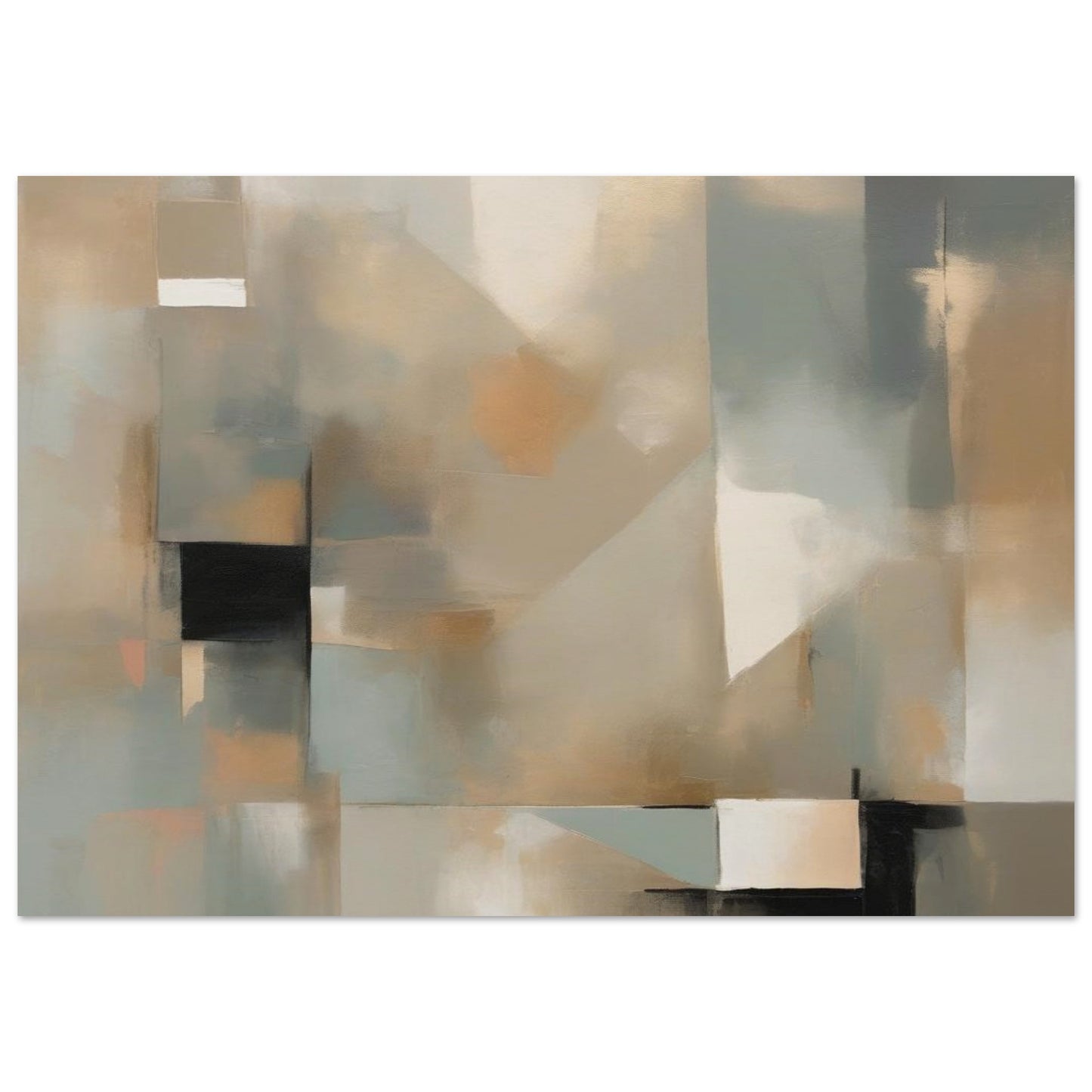 Abstract wall art in muted Swedish tones of soft, smooth clouds of color. Customized Size. Poster.