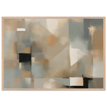 Abstract wall art in muted Swedish tones of soft, smooth clouds of color. Customized Size. Poster. Frame.