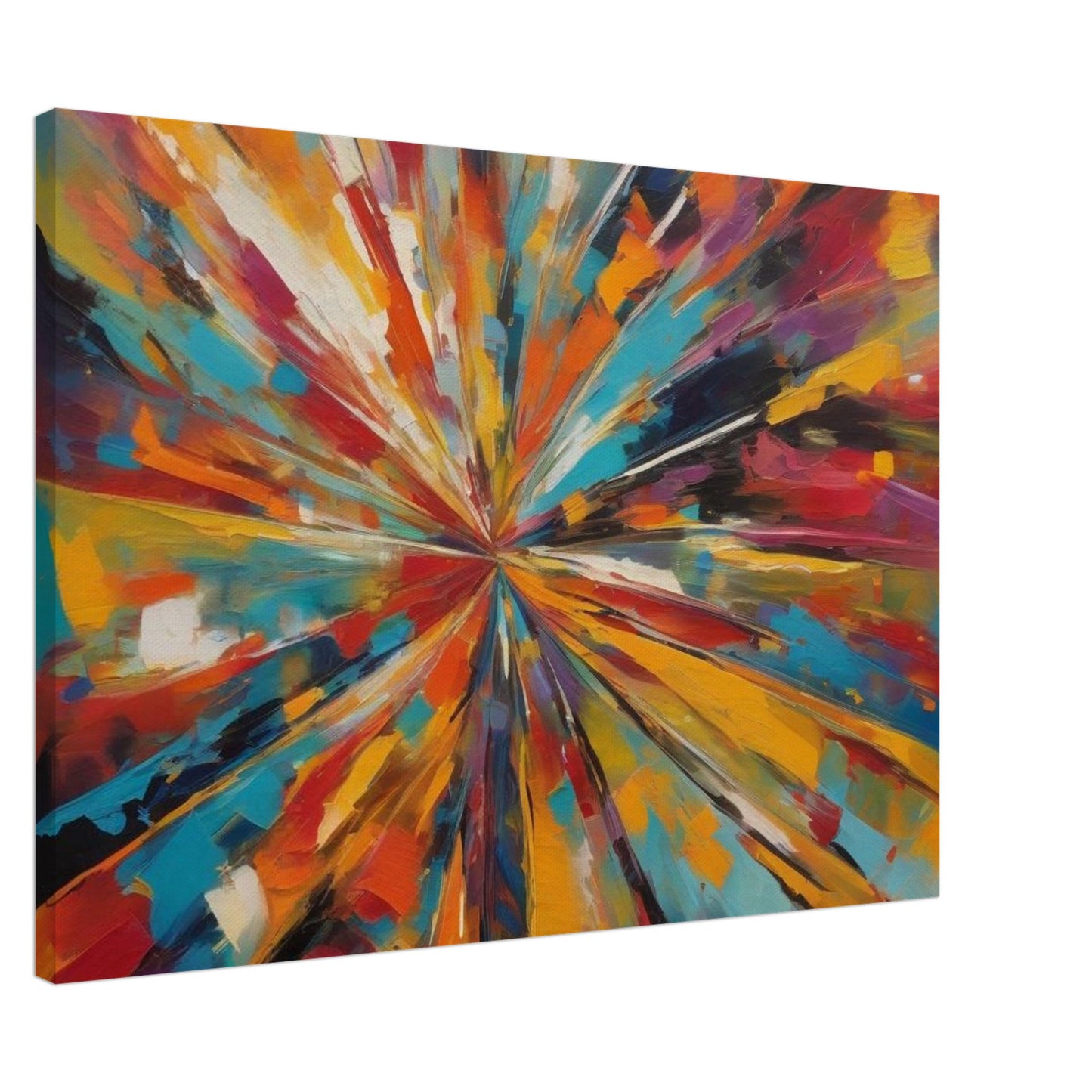 A lively and energizing Abstract Digital Fine Art playing with vivid colours to add energy, encourage a sense of joy and to uplift any wall space printed in high quality canvas.