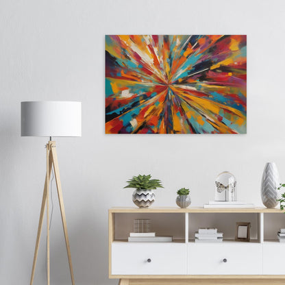 A lively and energizing Abstract Digital Fine Art playing with vivid colours to add energy, encourage a sense of joy and to uplift any wall space printed in metallic.