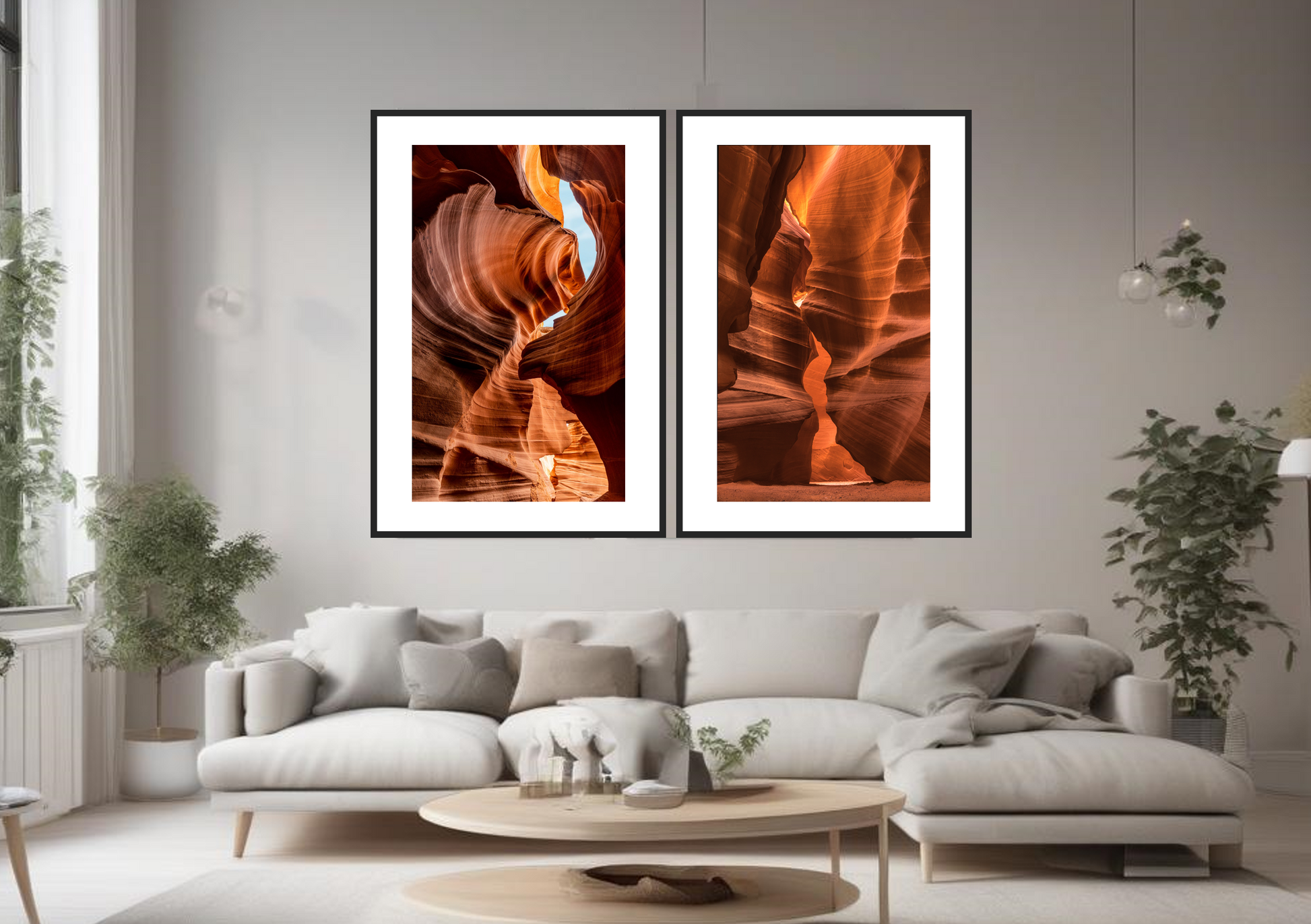Two framed artworks of Natural Sculpture and Beautiful Shapes creating an astonishing decoration