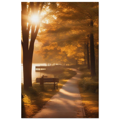 A stunning ocher wall art photograph of a natural spot in the city bringing a sense of joy and calm to any space. Poster.