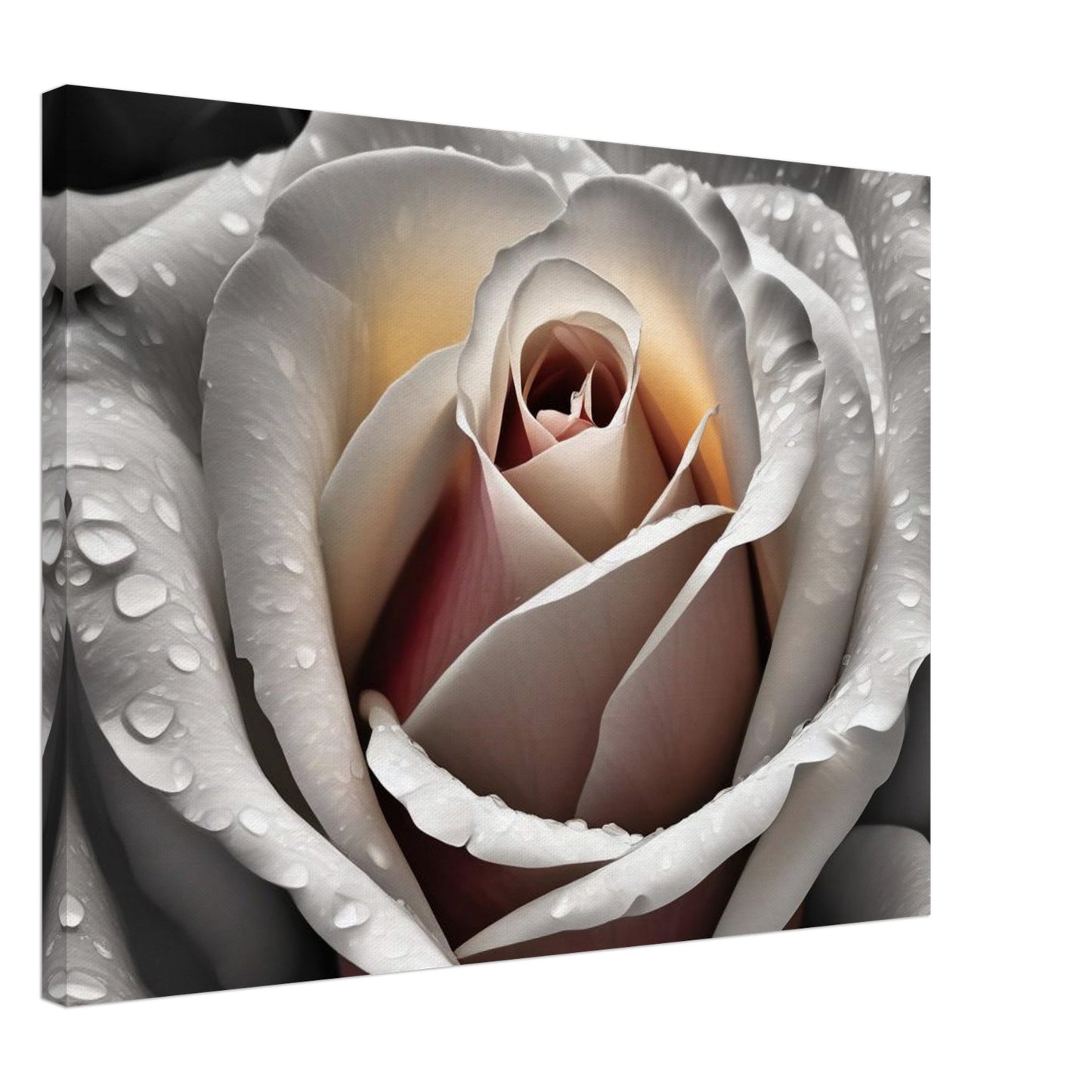 A fine art illustrationof a white rose giving a warmth and calming touch to any space. Customized size and premium canvas.